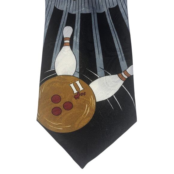 Silver and Gold Bowling Tie - Picture 4 of 5